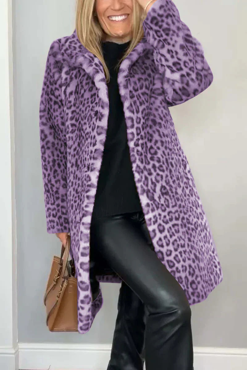 Women's Winter Coat Animal Print Trendy