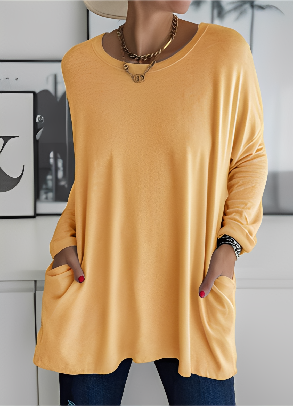 Damen Pullover Lässig Entspannt Modern - IdealeKleiden