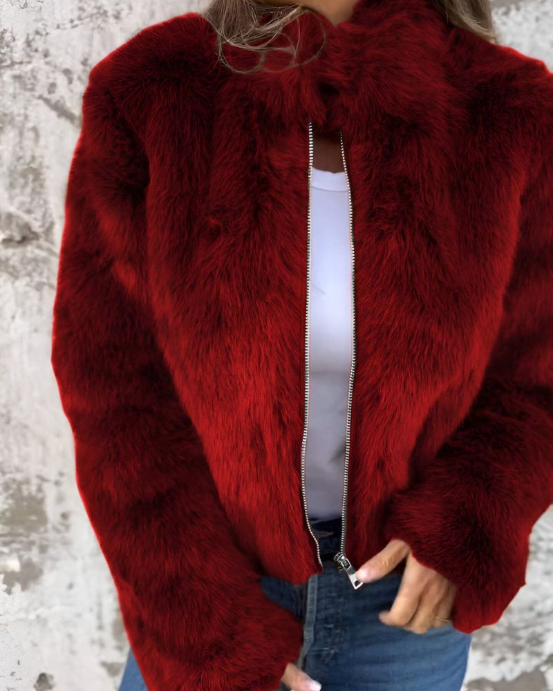 Women's Winter Jacket High-Collar Fluffy Warm