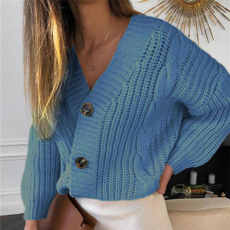 Women's Chunky Knit Cardigan Modern Cable Pattern