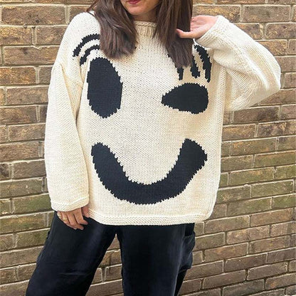 Smiling Knit Sweater Women