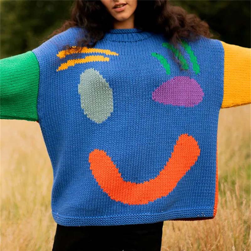 Smiling Knit Sweater Women
