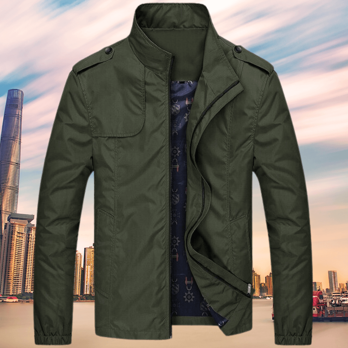 Men's Autumn Jacket Oxford Style Collar