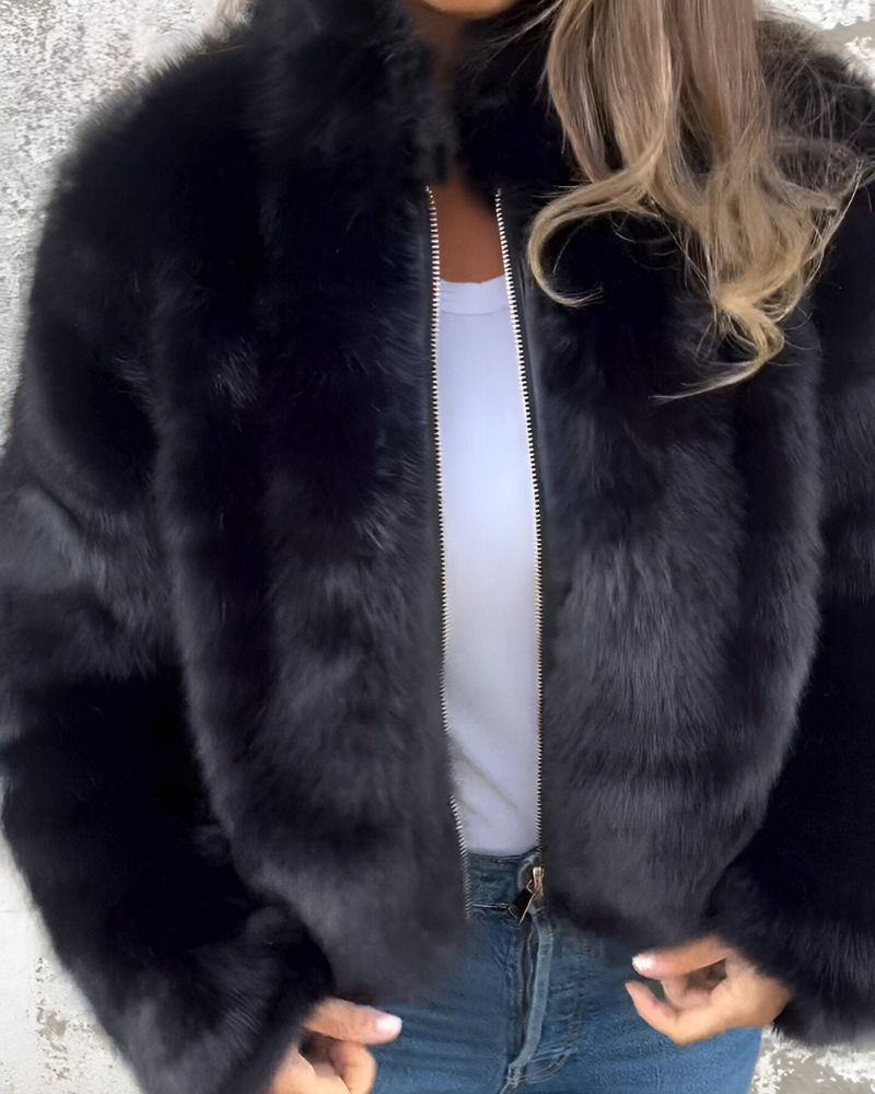 Women's Winter Jacket High-Collar Fluffy Warm