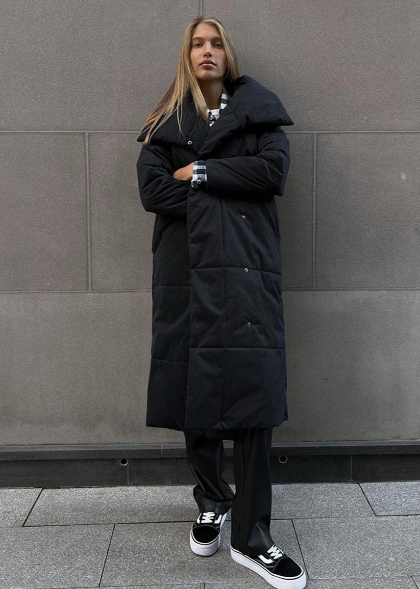 Oversized Winter Coat Stand-up Collar Style