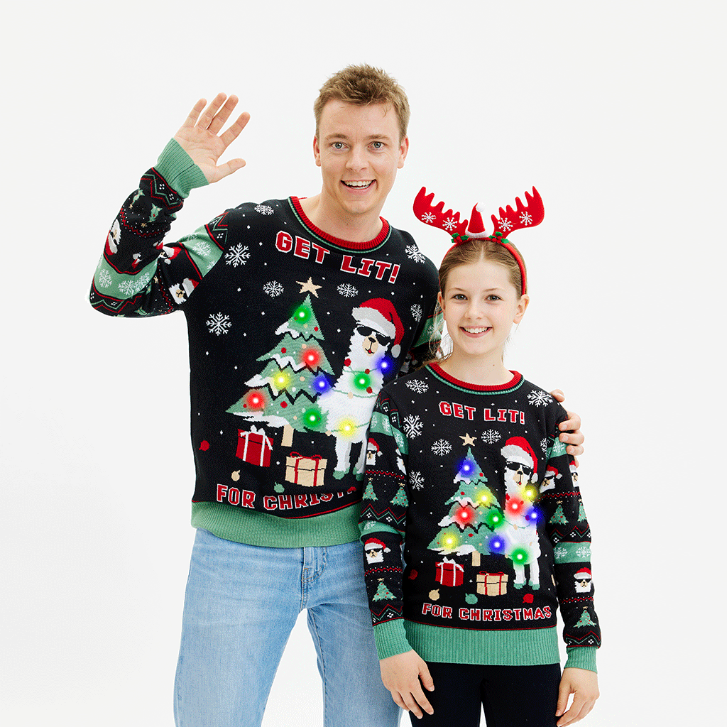 Weihnachtspullover Herren Lustig Llama Design - IdealeKleiden