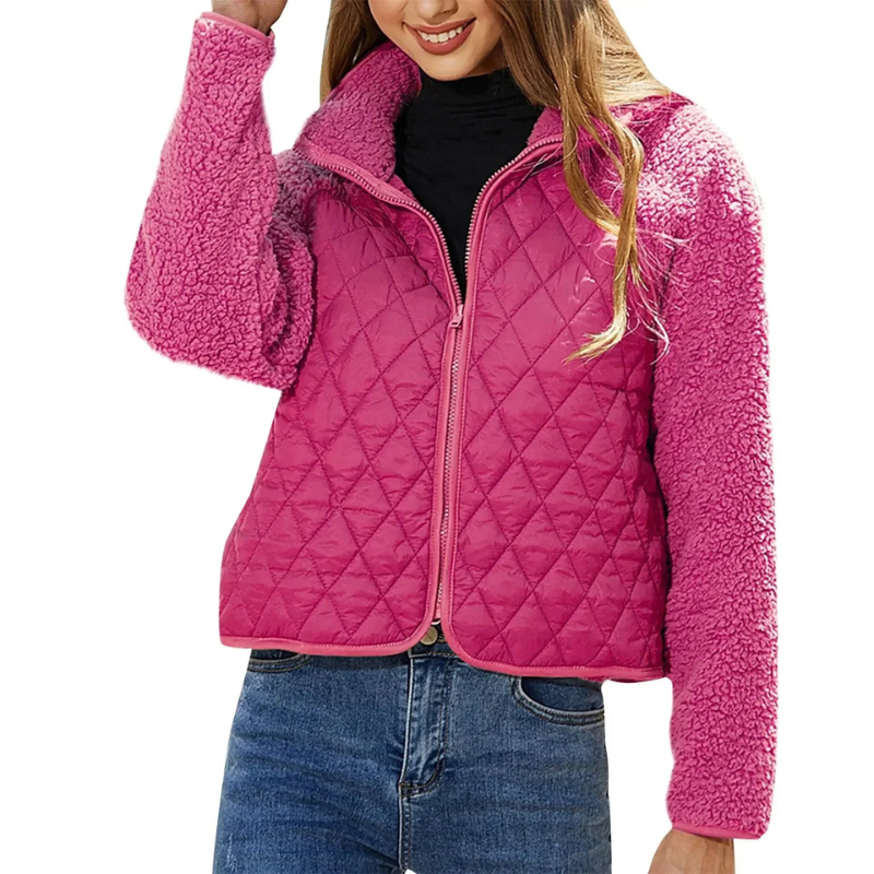 Padded Short Jacket Stand-up Collar Women