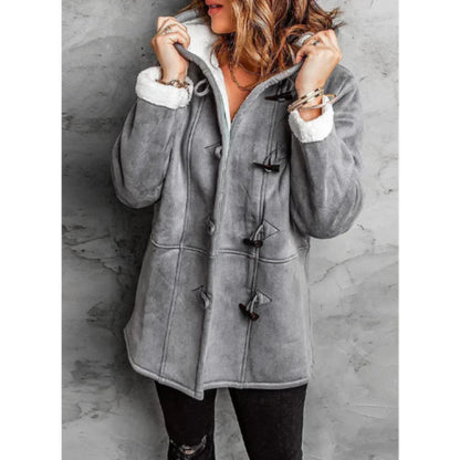 Hooded Jacket Mid-Length Comfortable Fleece Lining