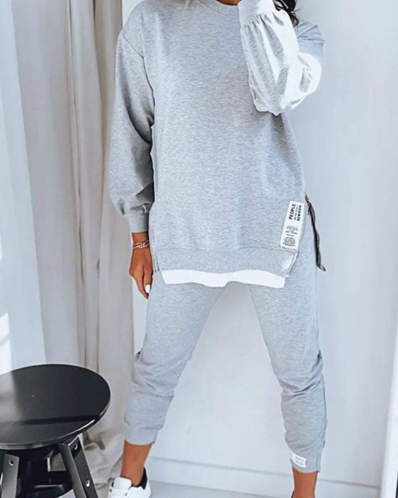 Fashionable Two-Piece Set Sweater Pants