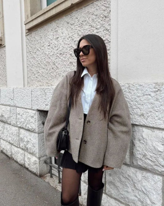 Luxus Blazer Damenjacke Faux Fur Elegant - IdealeKleiden