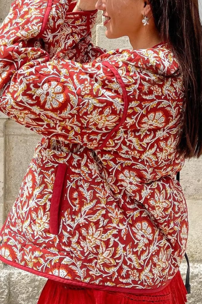 Summer Jacket Floral Print Loose Floral Pattern