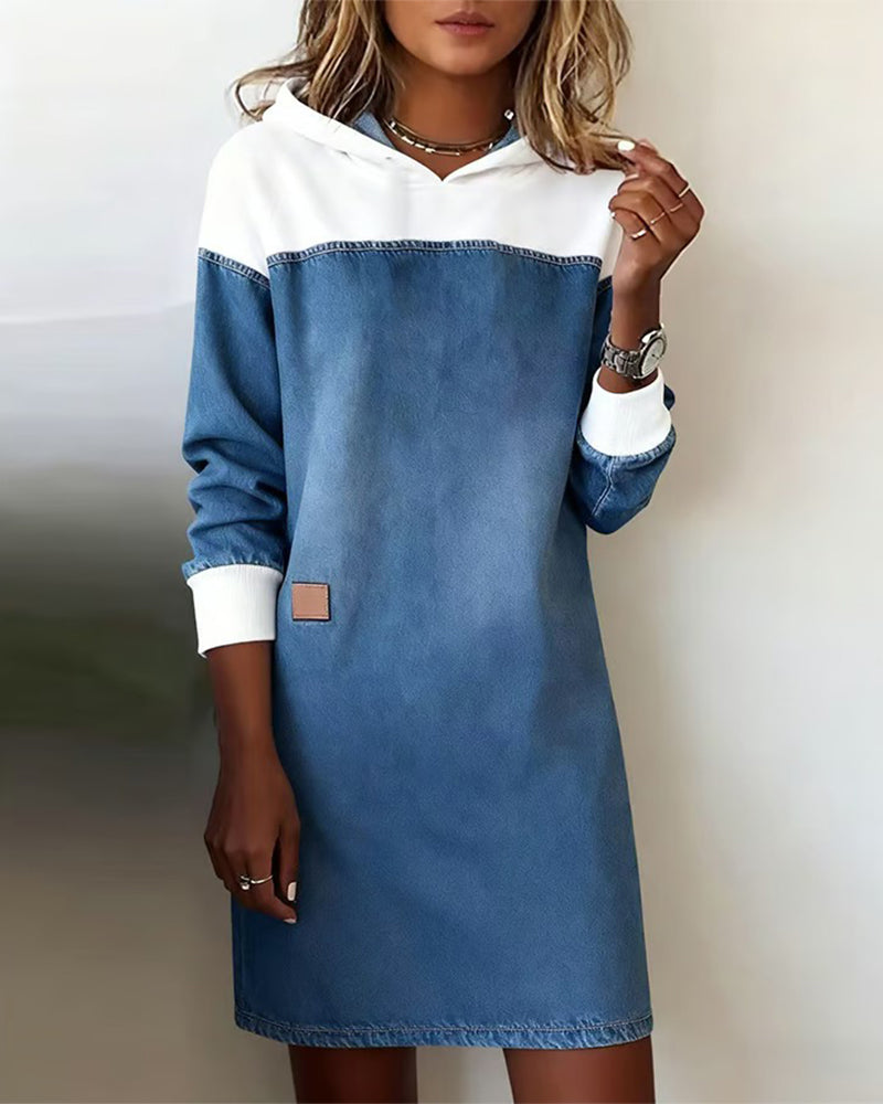 Trendige Denimjacke Patchwork Relaxed Fit