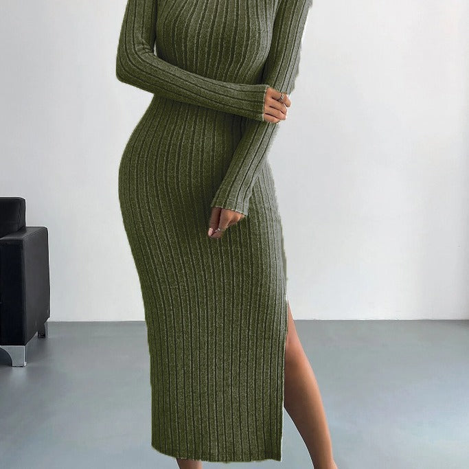 Long Women's Knit-Look Dress