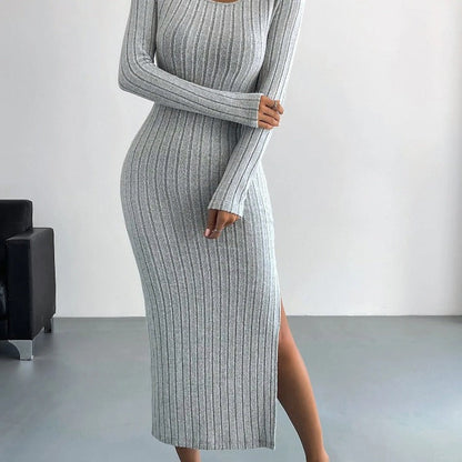 Long Women's Knit-Look Dress
