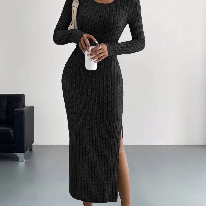 Long Women's Knit-Look Dress