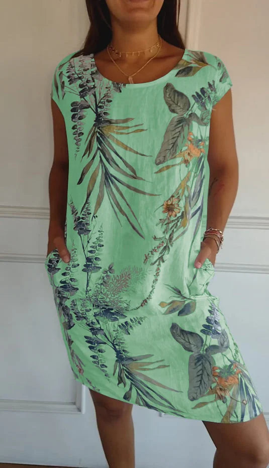 Women's Floral Round Neck Dress