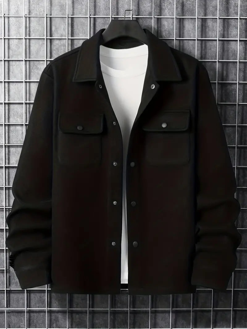 Men's Winter Jacket Double Pockets Warm