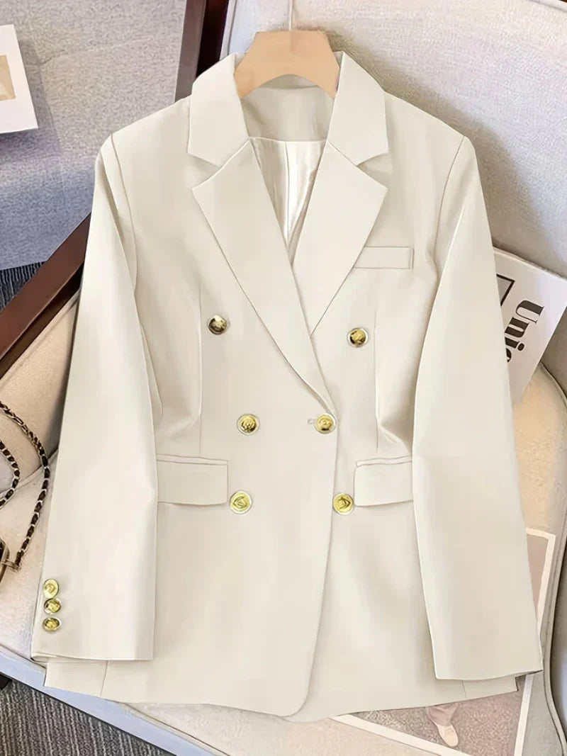 Elegant Women's Blazer Slim Fit Gold Buttons
