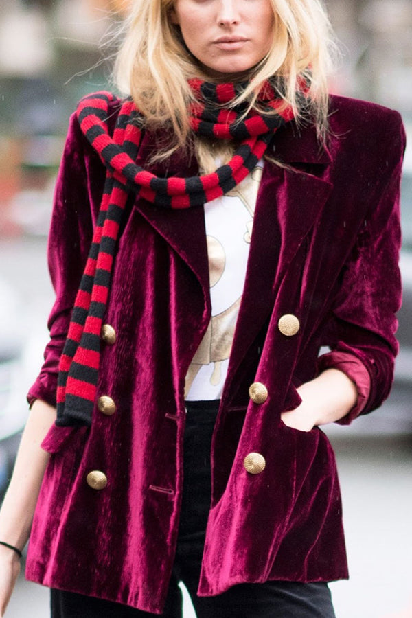 Elegant Women's Dress Velvet Blazer Party Outfit