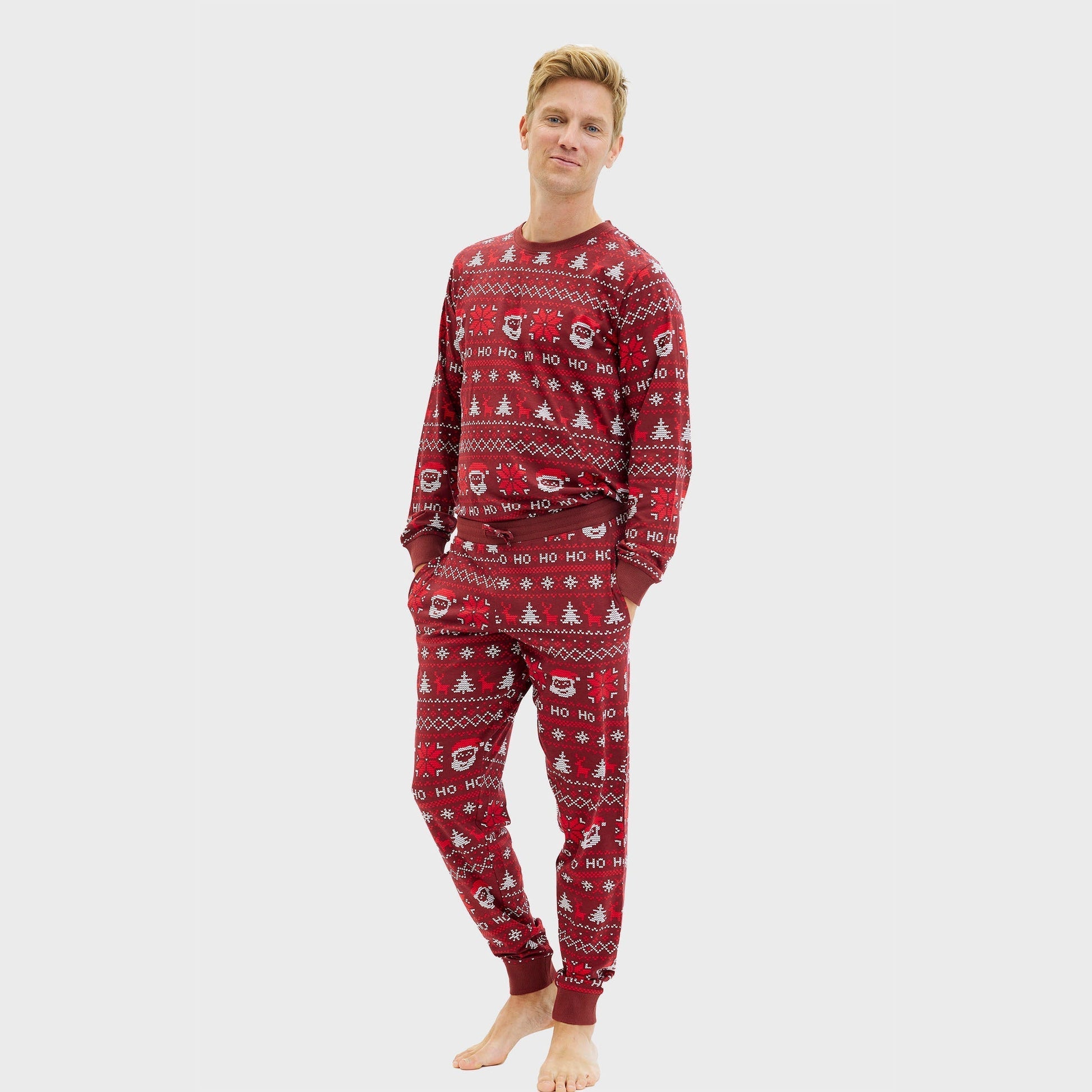 Weihnachts-Pyjama Herren Rot Weich - IdealeKleiden
