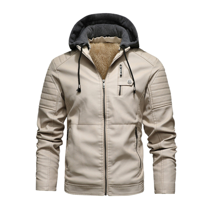 Stylish leather jacket in racer style