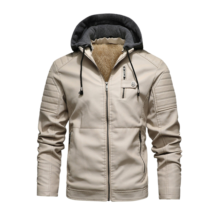 Stylish leather jacket in racer style