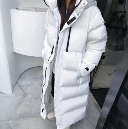 Warme Damen Winterjacke Lang mit Kapuze - IdealeKleiden