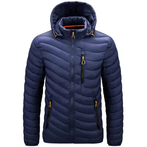 Herren Daunenjacke Wasserfest mit Abnehmbarer Kapuze