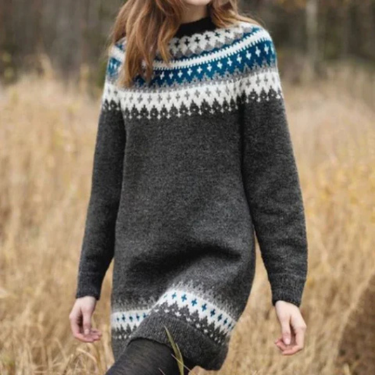 Klassisches Skandinavisches Kleid Wärme Stil - IdealeKleiden