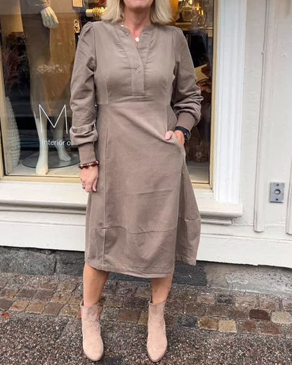 Retro Women's Dress Long-sleeved Vintage Style
