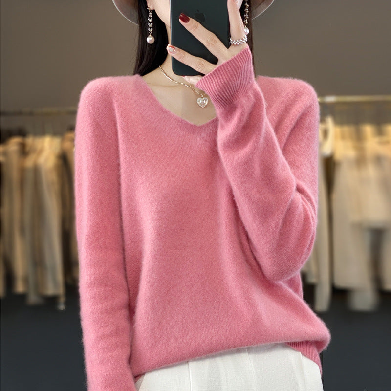 Comfortable Women's V-Neck Warm Winter Sweater