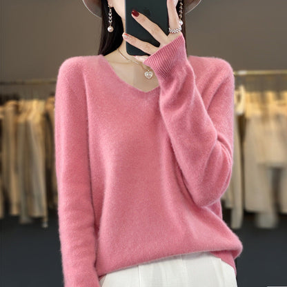 Comfortable Women's V-Neck Warm Winter Sweater