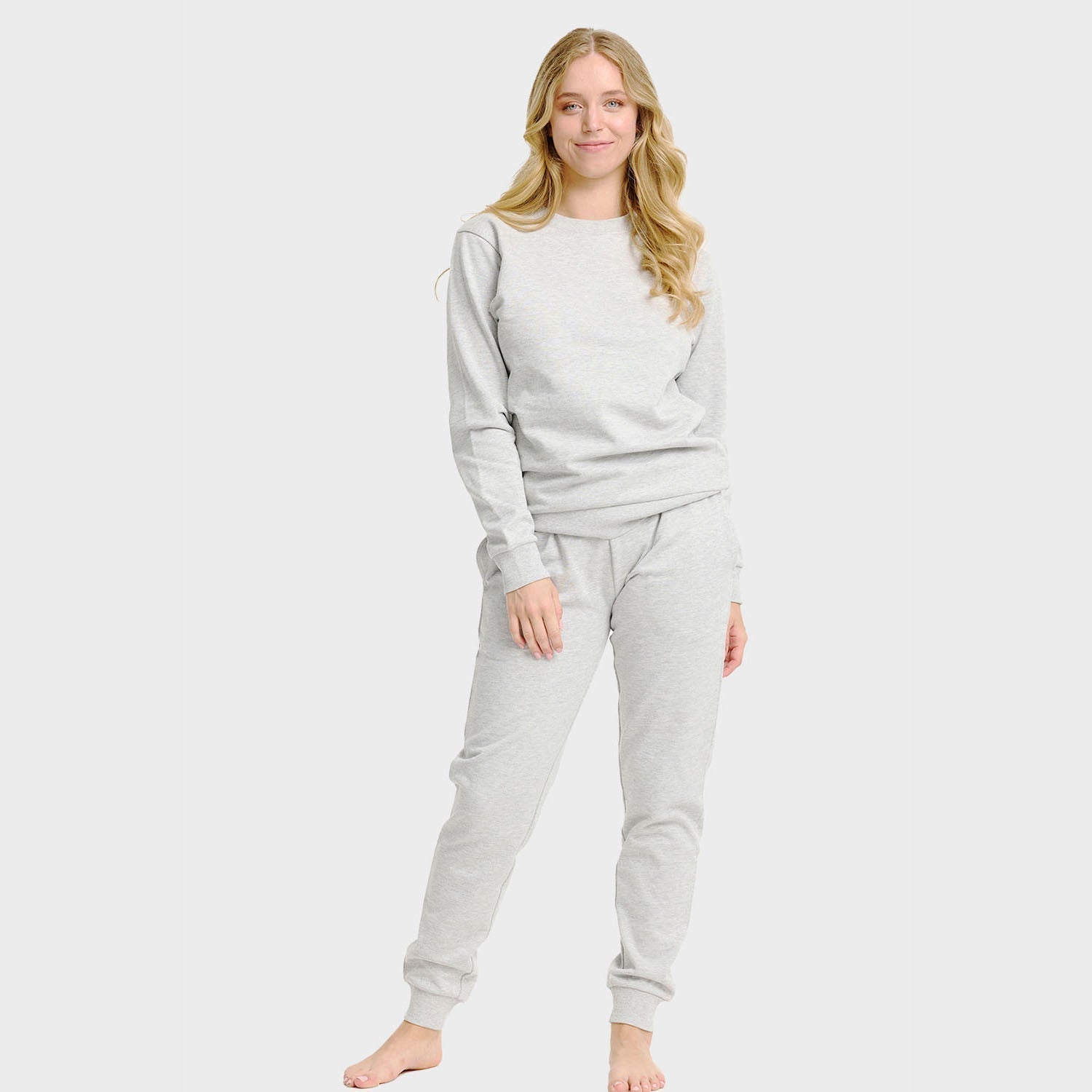 Bequemes Sweatset Damen Grau - IdealeKleiden