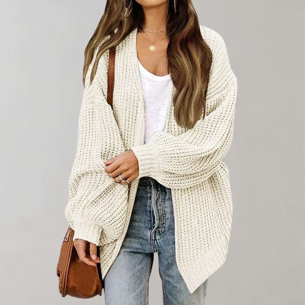 Fashionable Knit Cardigan Oversized Bishop Sleeves