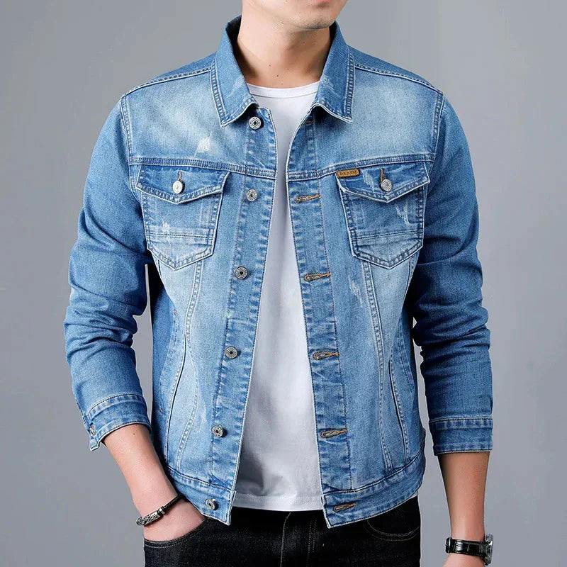 Used Look Denim Jacket Vintage Style