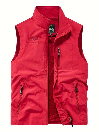 Men's Cargo Vests Zipper Pockets Outdoor