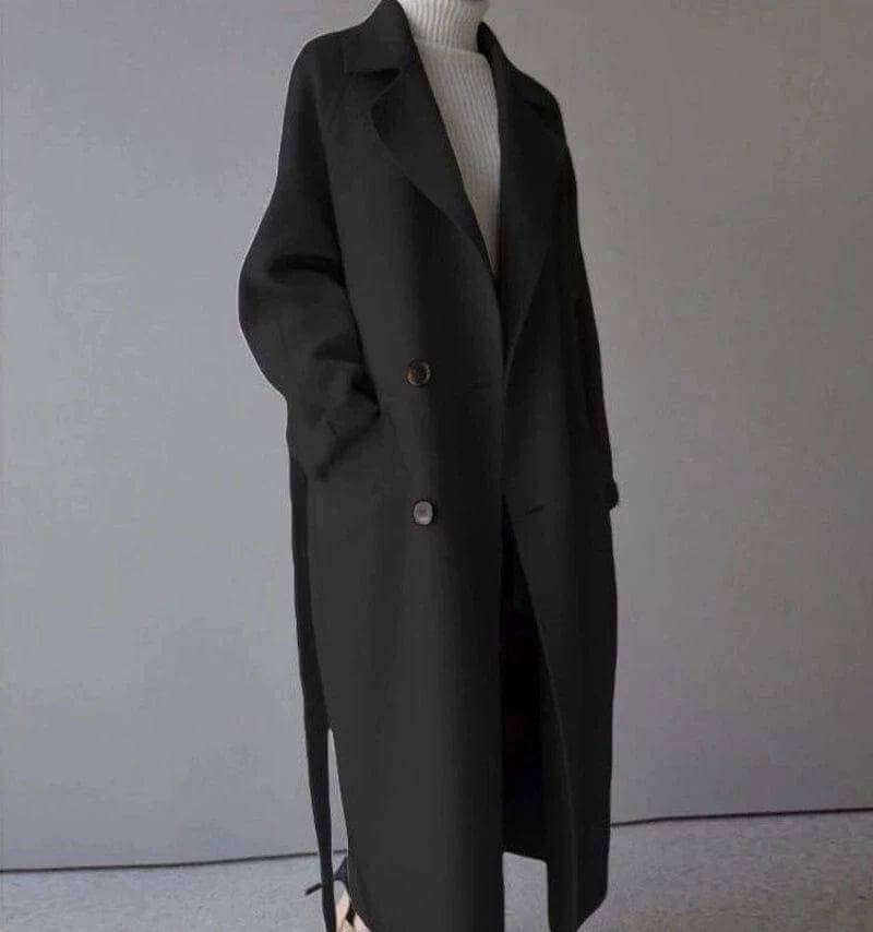 Long Women's Wool Coat Elegant Design
