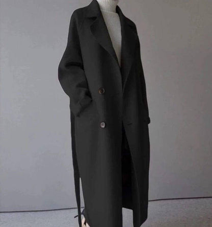 Long Women's Wool Coat Elegant Design