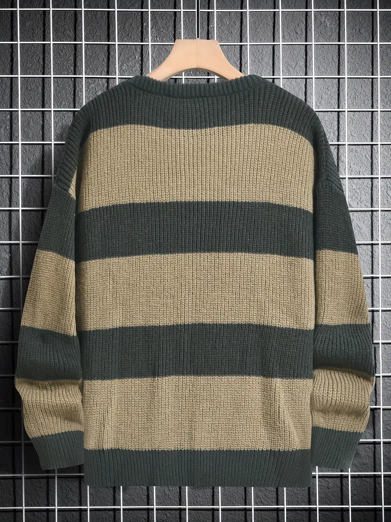 Men's Fashionable Color Block Pullover