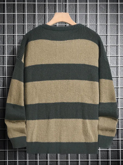 Men's Fashionable Color Block Pullover