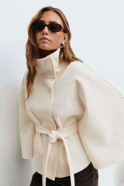 Women's Plus Size Belted Coat Jacket
