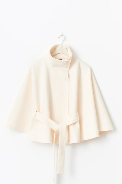 Elegant Belted Coat Modern Collar Women's Coat