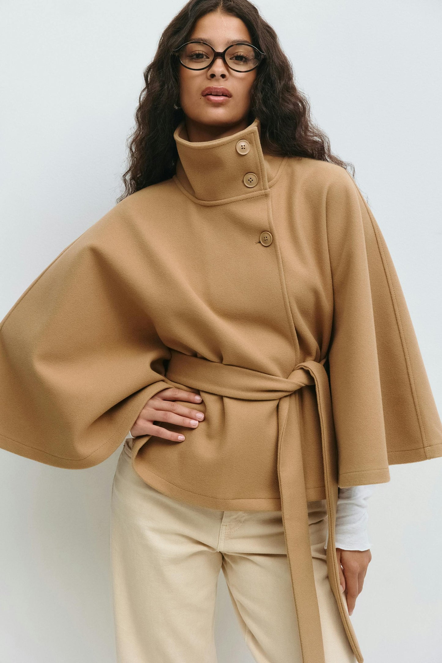 Women's Plus Size Belted Coat Jacket