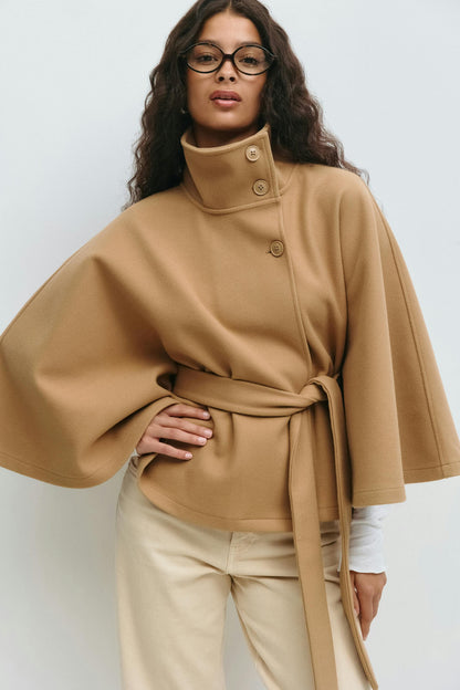 Women's Plus Size Belted Coat Jacket