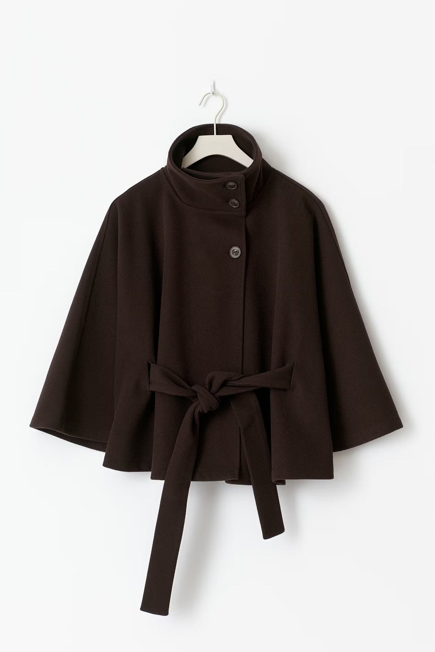 Elegant Belted Coat Modern Collar Women's Coat