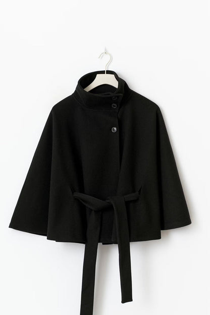 Elegant Belted Coat Modern Collar Women's Coat