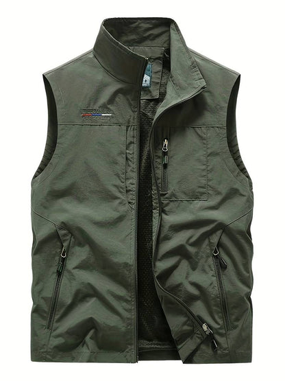 Men's Cargo Vests Zipper Pockets Outdoor