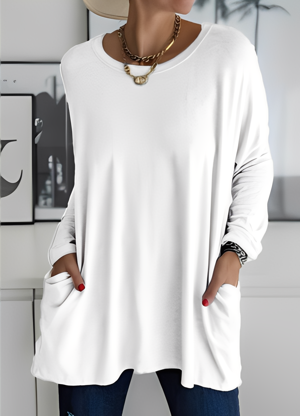 Damen Pullover Lässig Entspannt Modern