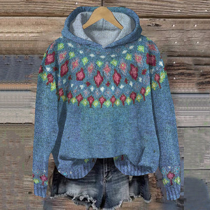Women's Knitted Hoodie Winter Pattern Soft