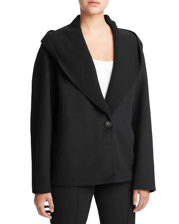 Women's Long Black Winter Coat - Elegant Trench Coat for Women